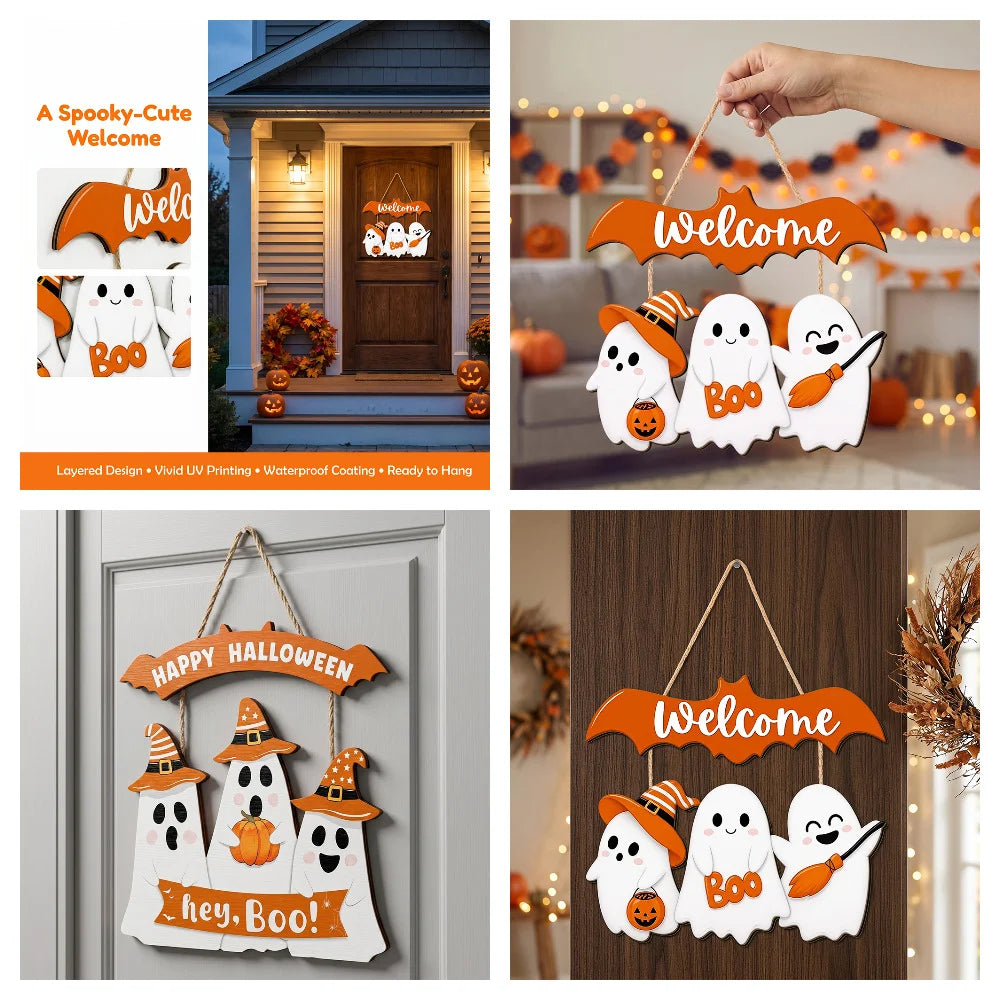 White Ghost Halloween Decoration - 5 Coded Design Options