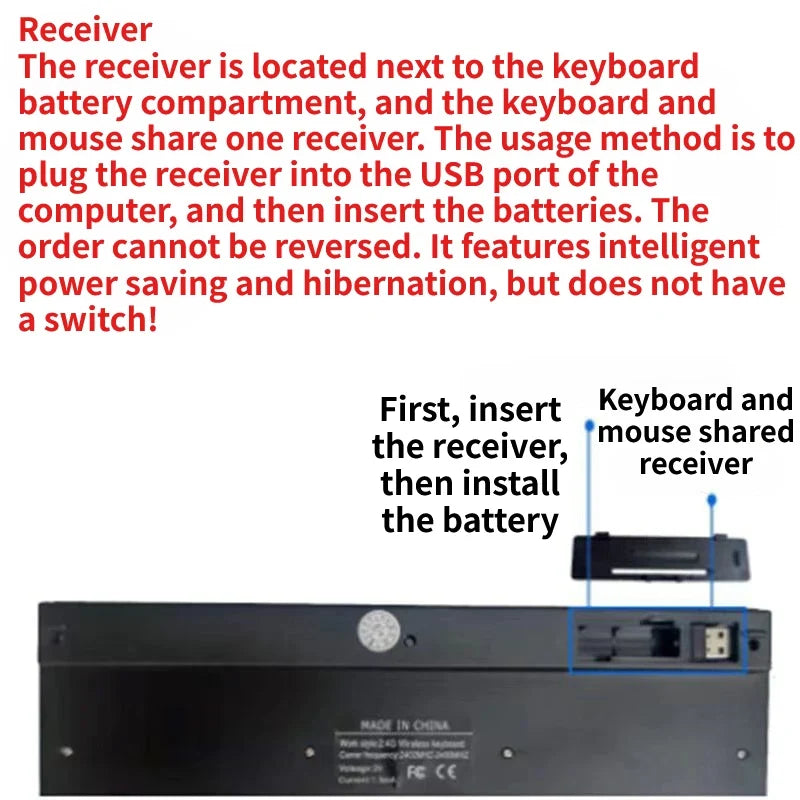 Keyboard and Mouse Sets, High Sensitivity No Delay Keyboard and Mouse, 78 Keys Multi-Functional 2.4G Keyboard Mouse Combo