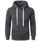 Men’s Casual Lightweight Hoodie – Solid Color Drawstring Pullover Sweatshirt for Streetwear & Outdoor Style