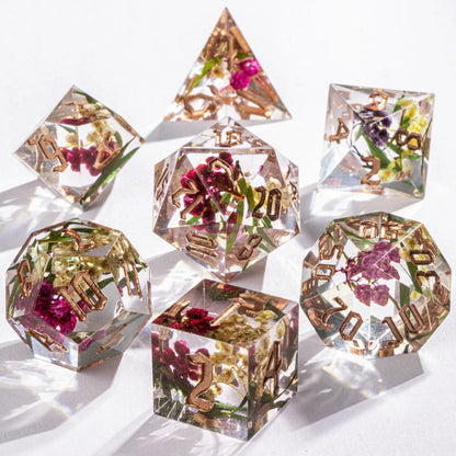 Handmade Resin 7-Piece D20 Polyhedral Dice Set for Dungeons & Dragons & Tabletop RPGs