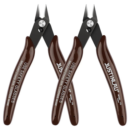 2-Pack Mini Flush Cutting Pliers – Precision Diagonal Wire Cutters for Electrical & Metal Work, Left-Handed