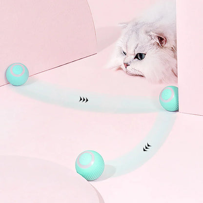 Automatic Rolling Cat Ball Toy – USB Rechargeable Interactive Self-Moving Kitten Toy for Indoor Play