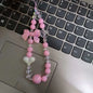 Colorful Macaron Bead Phone Lanyard Wrist Strap - Anti-Lost Short Handheld Mobile Chain for Women