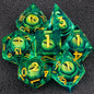 Handmade Resin 7-Piece D20 Polyhedral Dice Set for Dungeons & Dragons & Tabletop RPGs
