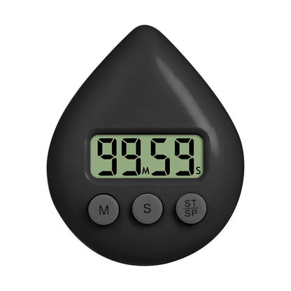 Waterproof Digital Shower & Kitchen Timer with Magnetic Backing, Suction Cup and Wall Mount - Countdown/Count-Up