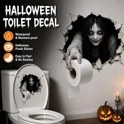 Halloween Broken Wall Sticker, Scary Ghost Design, 24 × 29cm