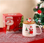Christmas Tree Ceramic Mug with Lid and Spoon, Holiday Coffee & Tea Gift