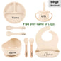 8-Piece Silicone Baby Feeding Set with Suction Plate, Bowl & Straw Cup — Personalized Kids Tableware, BPA-Free