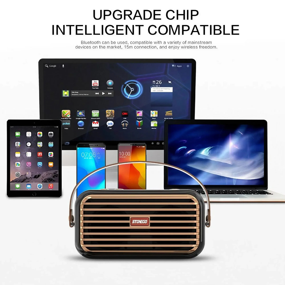 STONEGO Portable Bluetooth Speaker, 16W Stereo, TWS