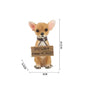 Chihuahua Dog Statue Figurine 10.5cm Hand-Painted Realistic Cute Resin Animal Sculpture Home Desk Shelf Decor Gift for Pet Lover