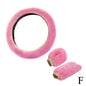 Plush Faux Fur Steering Wheel Cover Universal 37-38 cm (14.6-15 in) Soft Warm Anti-Slip Car Interior