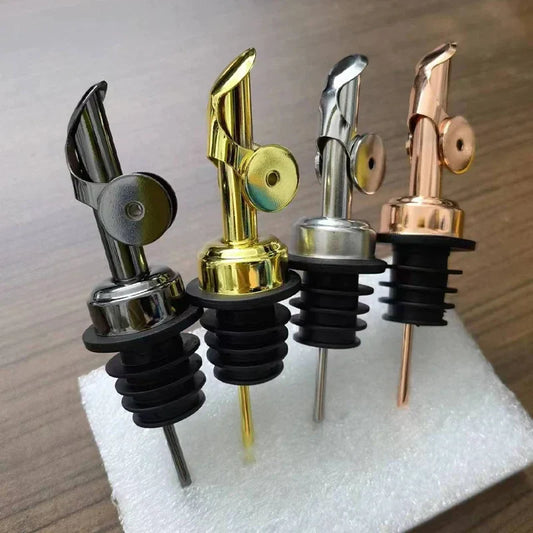 304 Stainless Steel Oil & Vinegar Pourer Spout — Auto-Open Bottle Stopper for Olive Oil, Wine & Liquor