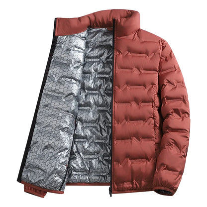 Men's Winter Down Jacket Warm Windproof Hiking Coat Thickened Casual Stand Collar Outerwear