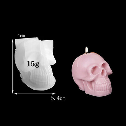 3D Skull Silicone Mold for Candle & Soap Making – DIY Halloween Plaster & Epoxy Craft Casting Mold