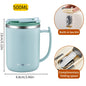 500ml (16.9oz) 304 Stainless Steel Double-Layer Insulated Travel Mug with Handle, Sealed Vacuum Flask