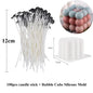 Pre-Waxed Cotton-Core Candle Wicks with Metal Sustainer Tabs, 100-Pack, 1.0–7.9 in (2.6–20 cm) for DIY Candle Making