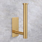 Stainless Steel Wall Mount Paper Holder Adhesive & Free-Nail Toilet Tissue Towel Shelf, Brushed Gold White Black