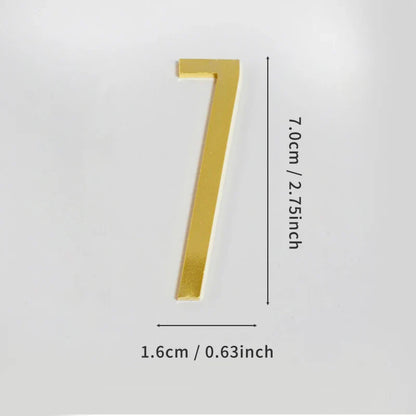Golden Door Number with Magnets 7cm Metal House Number Apartment Door Number for Outdoor Hotel Home Mailbox Label