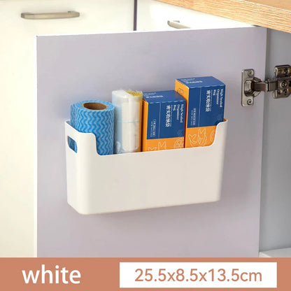 Handle Storage Basket - Durable PP Plastic Organizer with Handle for Home Bathroom Closet