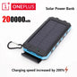Solar Power Bank 200000mAh 120W Fast Charge Portable External Battery with Solar Panel, SOS & LED Light