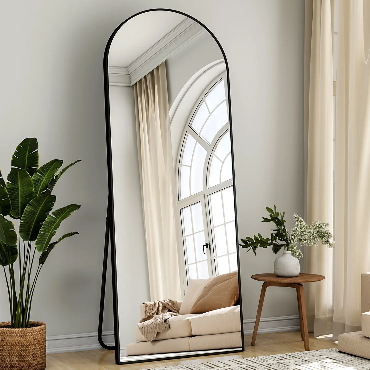 Arched Full-Length Floor Mirror – Free-Standing Full Body Mirror for Bedroom, Living Room & Dressing