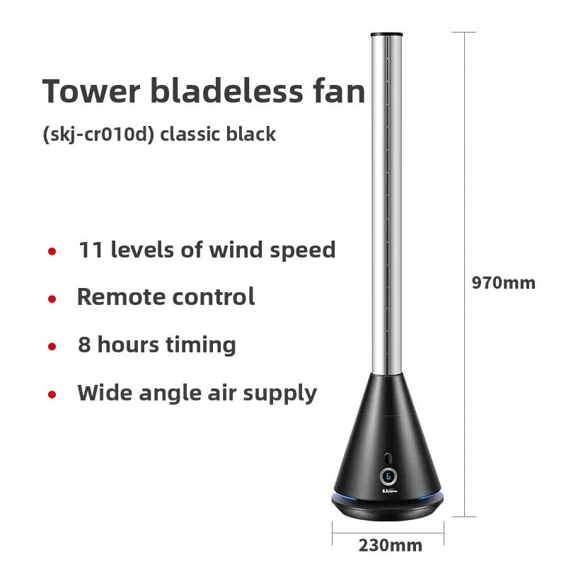 2025 NewHousehold Bladeless Fan Mute Energy-Saving Remote Control Wide-Angle Air Supply Adjustment Safety Anti-Pinch Hand Office