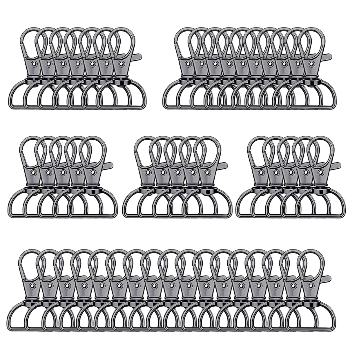 8/15/25/50/80pcs Swivel Snap Hooks D-Ring Keychain Clips Lanyard