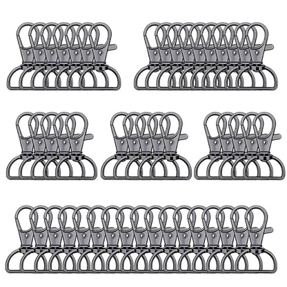 8/15/25/50/80pcs Swivel Snap Hooks D-Ring Keychain Clips Lanyard