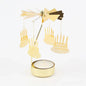 Gold Metal Rotating Tealight Candle Holder - Tabletop Spinner for Wedding Christmas Dinner Party Decoration Gift
