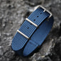 Ribbed Nylon Watch Strap - 18mm / 20mm / 22mm Military Style Fabric Watch Band with Pin Buckle