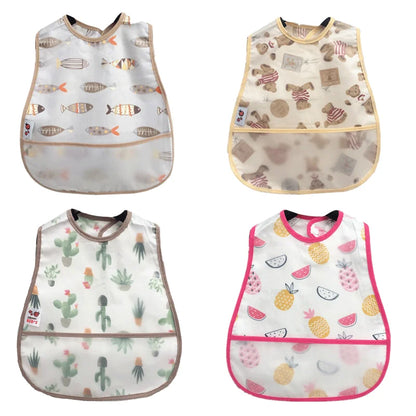 2023new Cartoon Pattern EVA Waterproof Pocket Lunch Feeding Bibs