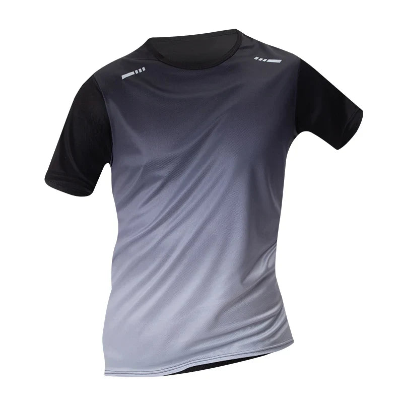 Men's Gradient Quick-Dry Sports T-Shirt Short Sleeve - Running & Fitness Casual Tee