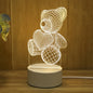 3D Bear LED Night Light Acrylic USB Lamp - Cute Animal Table Lamp for Bedroom, Nursery, Christmas & Gift
