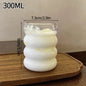Vertical Striped Clear Glass Cup - Aesthetic Drinkware for Milk Tea, Coffee & Juice