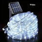 Solar LED String Lights (100/200 LEDs, 10m/20m | 32.8ft/65.6ft) Waterproof IP65 Tube Rope Fairy Lights for Garden Patio Wedding Christmas