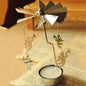 Silver Rotating Tea Light Candle Holder Christmas Carousel Centerpiece 130 x 80 mm (5.12 x 3.15 in)