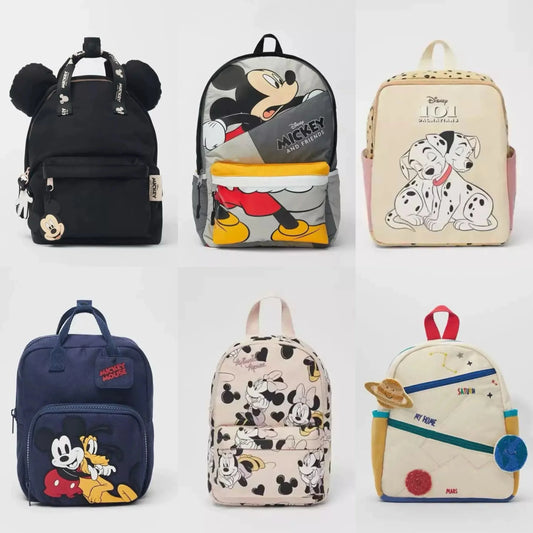 Kids Cartoon Printed Mini Backpack - Lightweight Nylon School Bag for Toddlers & Preschoolers (Ages 4-6)
