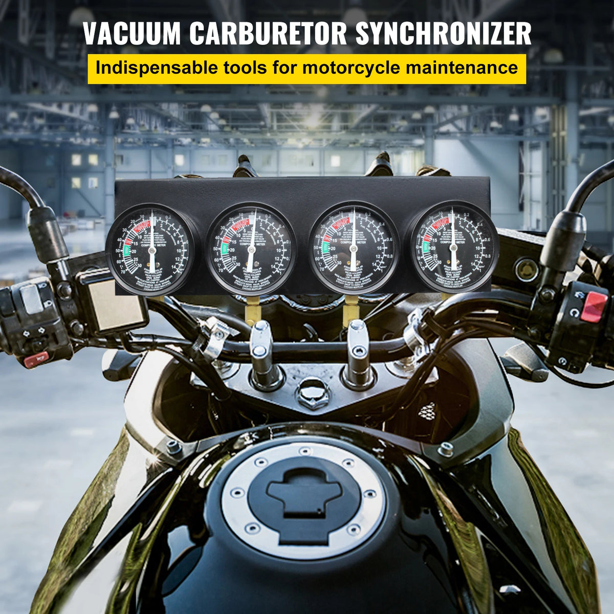 SucceBuy 4-Gauge Motorcycle Carburetor Synchronizer Tool Kit