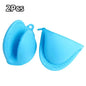 2Pcs Silicone Pot Holder Gloves Non-Slip Grip Kitchen Utensils Anti Scalding and Heat Insulation Gloves Essential Kitchen Tools