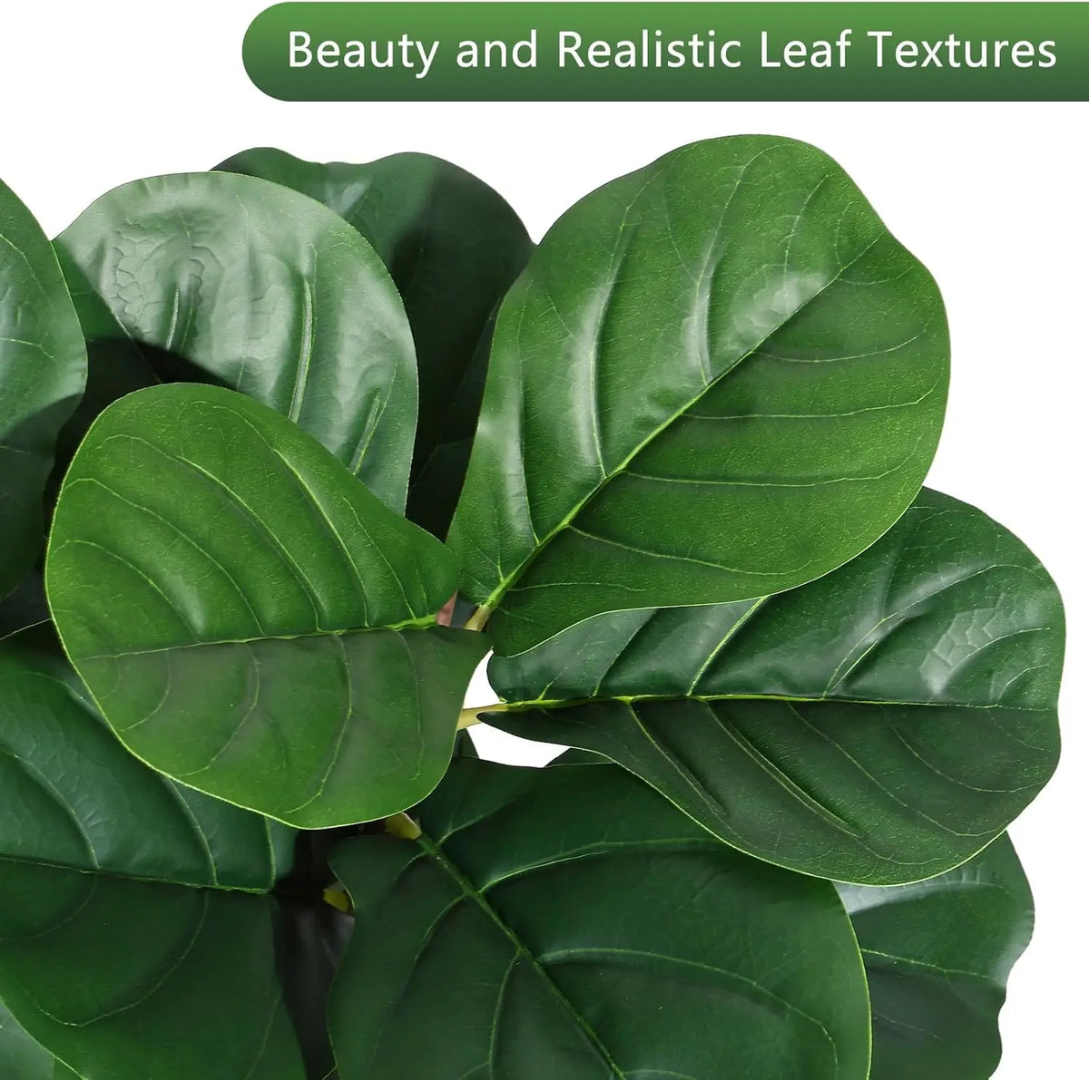 HiMISS Artificial Fiddle Leaf Fig Tree – Realistic Faux Ficus Lyrata in White Planter Pot (4, 5, 6 & 7 Ft)