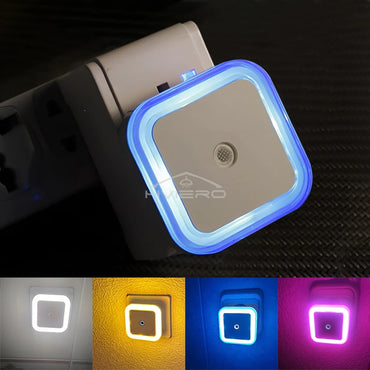 Mini Square LED Plug-In Night Light with Sensor – Soft Glow Night Lamp for Baby Room, Bedroom & Hallway (EU/US Plug)