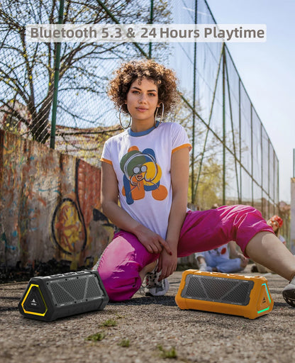 Portable 40W Bluetooth 5.3 Speaker IP67 Waterproof Stereo TWS Micro SD RGB Lights USB-C