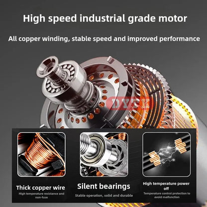 18V Cordless Electric Screwdriver & Rechargeable Hand Drill — Brushless Motor Multifunctional Tool