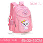 Pink Cute Cat Kids Backpack for Girls — Waterproof Kindergarten & School Bag (Ages 7-13)