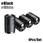 4-Pack Aluminum Tire Valve Stem Caps — Universal Dustproof Air Valve Caps for Car, Bike & Motorcycle