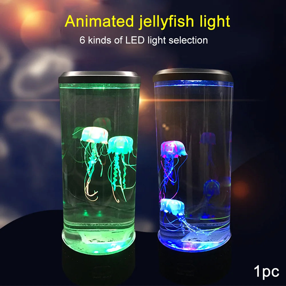 Jellyfish Lamp Color Changing Remote Control  Aquarium Tank LED Night Light Birthday Gift USB Charging Relaxing Mood