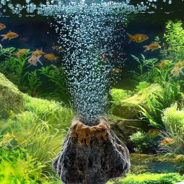 Volcano Air Stone Aquarium Decoration Bubble Rock Oxygen Diffuser Plate for Fish Tank