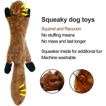 Stuffing-Free Squeaky Plush Dog Toy – Durable Crinkle Chew Toy, Simulated Animal