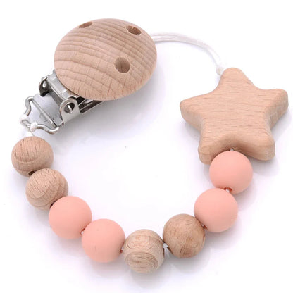 Baby Pacifier Chain Clip Silicone Teether Beads Soother Toy