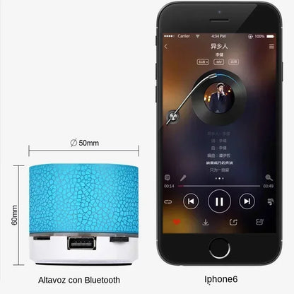 Mini Bluetooth Speaker with LED Light, USB & SD Card — Portable Wireless Speaker with Deep Bass for Phone & PC
